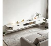 Dexinhdh Meuble TV Suspendu, Console Murale avec Tiroir, Panneau Arrière Dissimulant Les Prises, Meuble Multimédia pour Salon, Chambre Ou Bureau(E,140cm)