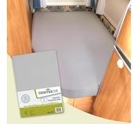 Dexitex - Drap Housse Camping Car - Lit français - Caravane Matelas - Lit Caravane - Lit Camping Car - Oeko-Tex - 100% Coton - Gris Clair - Angle Gauche (135-160cmx190-210cm)