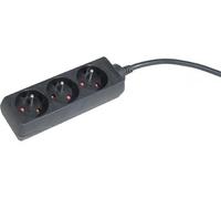 DEXLAN Multiprise 3 prises sans interrupteur noire - 0,8 m