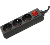 Dexlan Multiprise 3 prises avec interrupteur noire – 4,0 m