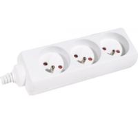 DEXLAN Multiprise 3 prises sans interrupteur blanche - 0,8 m