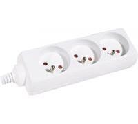 DEXLAN Multiprise 3 prises sans interrupteur blanche - 1,5 m
