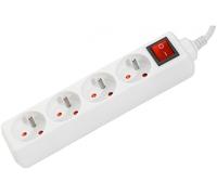 DEXLAN Multiprise 4 prises avec interrupteur blanche - 1,5 m