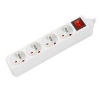 DEXLAN Multiprise 4 prises avec interrupteur blanche - 4,0 m