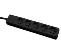 DEXLAN Multiprise 5 prises sans interrupteur noire - 1,5 m