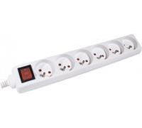 DEXLAN Multiprise 6 prises avec interrupteur blanche - 1,5 m