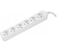 DEXLAN Multiprise 6 prises sans interrupteur blanche - 1,5 m