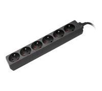 DEXLAN Multiprise 6 prises sans interrupteur noire - 4,0 m