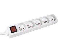 DEXLAN Multiprise 5 prises avec interrupteur blanche - 4,0 m