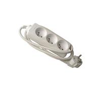 DEXLAN Multiprise 3 prises sans interrupteur blanche - 1,5 m
