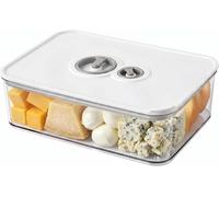Dexpally Boîte à Fromage Hermétique 1250ML avec Minuterie - Conteneur Empilable Transparent pour Réfrigérateur, Boite a Fromage pour Frigo Anti Odeur, Idéale pour Charcuterie et Légumes.
