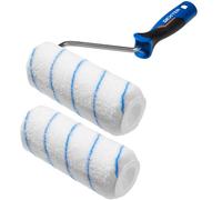 DEXTER - Lot de 2 rouleaux de peinture et poignée - Rouleau de peinture - Polyvalent - Pour murs et plafonds lisses - Longueur : 180 mm