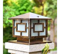 D'extérieur Vintage Lampe Pilier Portail,Lampe D'extérieur Rustique Sur Pied IP55 Borne De Jardin Pilier Eclairage De Jardin Éclairage Pour Chemins Aluminium Cage Lampes De Nuit,E27 douille,Bronze…
