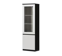 Vitrine Gauche Laquée Noir et Blanc Brillant avec Leds - DEYTON - ALTOBUY Blanc G