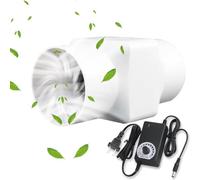 DEZARO 100mm Ventilateur d'extraction, Extracteur d'Air 186 m³/h avec Contrôleur de Vitesse Variable extracteur d'air pour salle de bain, cuisine, booster, tentes de culture,ventilation