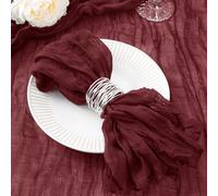 DeZerlor Lot de 20 Serviettes de Table en étamine Rouge Bordeaux - 53,3 x 53,3 cm - pour Mariage, fête prénatale, fête de Noël