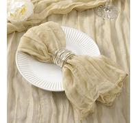 DeZerlor Lot de 30 serviettes en étamine champagne, serviettes en tissu de Noël, ensemble de 30 serviettes champagne pour dîner de fête, en vrac, 53,3 x 53,3 cm pour mariage, douche nuptiale, baby