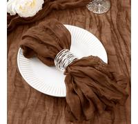DeZerlor Lot de 30 serviettes en tissu fromage marron - Serviettes en tissu marron pour les fêtes de Noël - Ensemble de 30 serviettes marron pour les dîners des fêtes - Serviettes de 53x53 cm en vrac