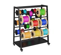 DFENG Porte-bobines de fil avec roue, porte-ruban à 8 tiges avec roues verrouillables, support de rangement de câbles, distributeur de câbles métalliques, tiges de bobines réglables pour une