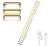 DFGOTOP Lampe de Placard 160 LED Sans Fil, Reglette Cuisine, Eclairage Sous Meuble avec Détecteur de Mouvement, Charge USB pour Armoire, Escalier (2PCS) (40cm-1PCS)