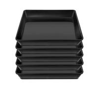 DFGRGRV Coupelle Pot De Fleur 5pcs Square Flowerpot Tray Plant Pot Saucer Heat Resistant Moisture Retention Bonsai Garden Indoor Decorative Accessory Black