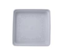 DFGRGRV Coupelle Pot De Fleur Flowerpot Tray Plant Saucer Square High Density Plastic Drip Tray Indoor Outdoor Garden Pots Overwatering Prevention Saucer(Grey White 36cm)
