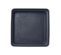 DFGRGRV Coupelle Pot De Fleur Flowerpot Tray Plant Saucer Square High Density Plastic Drip Tray Indoor Outdoor Garden Pots Overwatering Prevention Saucer(Black Gray 32cm)