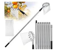 DFGRGRV Cueille Fruit Telescopique Perche télescopique for cueille-Fruits de 3,5 m (11,5 pi) - Acier Inoxydable léger avec Grand Panier en Tissu Non tissé for Pommes, mangues et Oranges