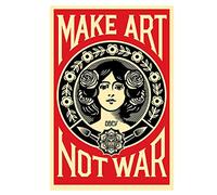 DFHDFH Make Art Not War Obey Shepard Fairey Wall Picture Classique Affiche Vintage et Impressions Pop Toile Peinture pour La Décoration Intérieure 50x70cm X1 Pas de Cadre