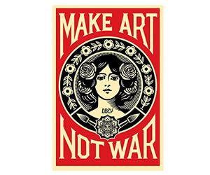 DFHDFH Make Art Not War Obey Shepard Fairey Wall Picture Classique Affiche Vintage et Impressions Pop Toile Peinture pour La Décoration Intérieure 50x70cm X1 Pas de Cadre