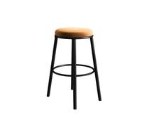 DFHS46JK Tabourets de Cuisine Backless Bar Counter Chair Minimalist Restaurant High Legged Wrought Iron Stool with Orange Legs pour la Salle à Manger(Petit)