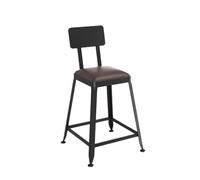 DFHS46JK Tabourets de Cuisine Small with Backrest Leather Seat Without Iron Bar Stool Restaurant High Stools pour la Salle à Manger