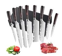Dfito Set Couteau Cuisine, Couteaux de Cuisine de 9.5-20cm Couteau Cuisine Japonais Viande Ultra Tranchants en Acier IInoxydable 440A Avec étui, Coffret 8 Couteaux Pour les Chefs Professionnels