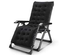DFrywdgSEY Fauteuil inclinable Pliable, Chaise Pliante Siesta Portable for Personnes âgées, Balcon, Loisirs, Chaise for Femme Enceinte, 100 x 67 85 cm, Durable(Black Thick Pad)