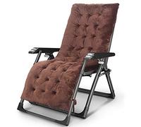 DFrywdgSEY Fauteuil inclinable Pliable, Chaise Pliante Siesta Portable for Personnes âgées, Balcon, Loisirs, Chaise for Femme Enceinte, 100 x 67 85 cm, Durable(Brown Thick Pad)