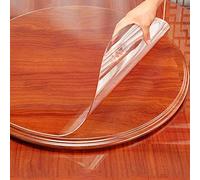 DG Catiee Protection de table en PVC transparent,Protège-table rond,Tapis de table en plastique transparent antidérapant et imperméable (Rond 110CM)