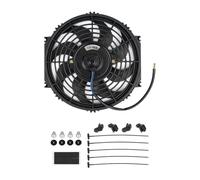 DGOINGPI Radiateur De Transmission Universel À 8 Rangées, Refroidissement D'huile Climatisation De Voiture 10 Pouces 12 V, Kit De Refroidissement en Aluminium(10 Fan)