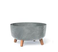 DGRL400LE Pot de Fleurs avec Pieds - 20,7 x Ø 38 cm - Pot de Fleurs en béton - Effect Gracia - Gris