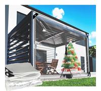 DGSFES Bache Transparente Impermeable avec 1 Fermeture Eclair 2x2,6m | Bâche pour Pergola de Protectio Exterieur Sur Mesure,PVC 0.35mm,avec oeillets pour Terrasse, Veranda, Serre, Tonnelle