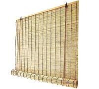 DGSFES Naturel Store Enrouleur Bambou Interieur,Rideau Bambou de Roseau Exterieur, Store Venitien Rideau de Paille,Taux de Shading 70%,Rétro Décoratifs,Facile à Installer,80x130cm/32x51in(WxH)