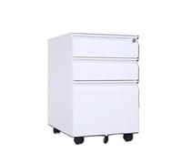 Dh2yjnbf3 Bureau Armoire en Acier à Trois tiroirs avec roulettes, classeur de Bureau Mobile, Armoire Courte Serrure épaisse Meuble de Rangement