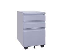 Dh2yjnbf3 Bureau Armoire en Acier à Trois tiroirs avec roulettes, classeur de Bureau Mobile, Armoire Courte Serrure épaisse Meuble de Rangement