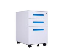 Dh2yjnbf3 Bureau Classeur Mobile en Acier coloré sous Le Bureau, Meuble de Rangement épais à Trois tiroirs avec roulettes Meuble de Rangement