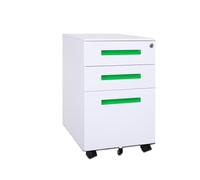 Dh2yjnbf3 Bureau Classeur Mobile en Acier coloré sous Le Bureau, Meuble de Rangement épais à Trois tiroirs avec roulettes Meuble de Rangement