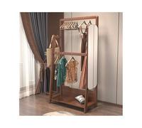 Dh2yjnbf3 sur Pied Cintre en Bois Massif avec Miroir, Porte-Manteau de Chambre à Coucher, Dressing, Complet du Corps, Support Rangement for vêtements surélevé Entrée(Moyen)