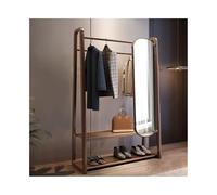 Dh2yjnbf3 sur Pied Porte-Manteau en Bois Massif, Porte-Manteau de Chambre à Coucher avec Miroir, Montage Complet du Corps, Support Rangement Multifonctionnel Entrée(Petit)