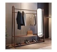 Dh2yjnbf3 sur Pied Porte-Manteau en Bois Massif, Porte-Manteau de Chambre à Coucher avec Miroir, Montage Complet du Corps, Support Rangement Multifonctionnel Entrée(Moyen)