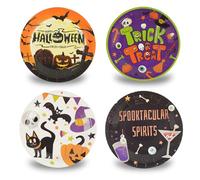 DHAIQC Lot De 48 Assiette Carton Halloween 18 Cm, Assiettes Jetables Citrouille Fantôme Vaisselle Jetable Anniversaire Pour Accessoires De Fête D'halloween (Halloween)