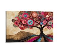 DHBANEIOK L'arbre de vie Impression Sur Toile L'art des arbres Image Sur Toile Tableau Mural Peinture À L'huile Minimalistes Art DecoSourision Pour Maison Bain Salon 16x24inch(40x60cm)