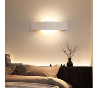 DHGIE Applique Murale LED Moderne Pour Miroir Lampe Murale Minimaliste À Demi-globe En Acrylique Avec Cadre Métallique Éclairage Décoratif Intérieur Filaire Pour Miroir Salle De Bain(blanc)